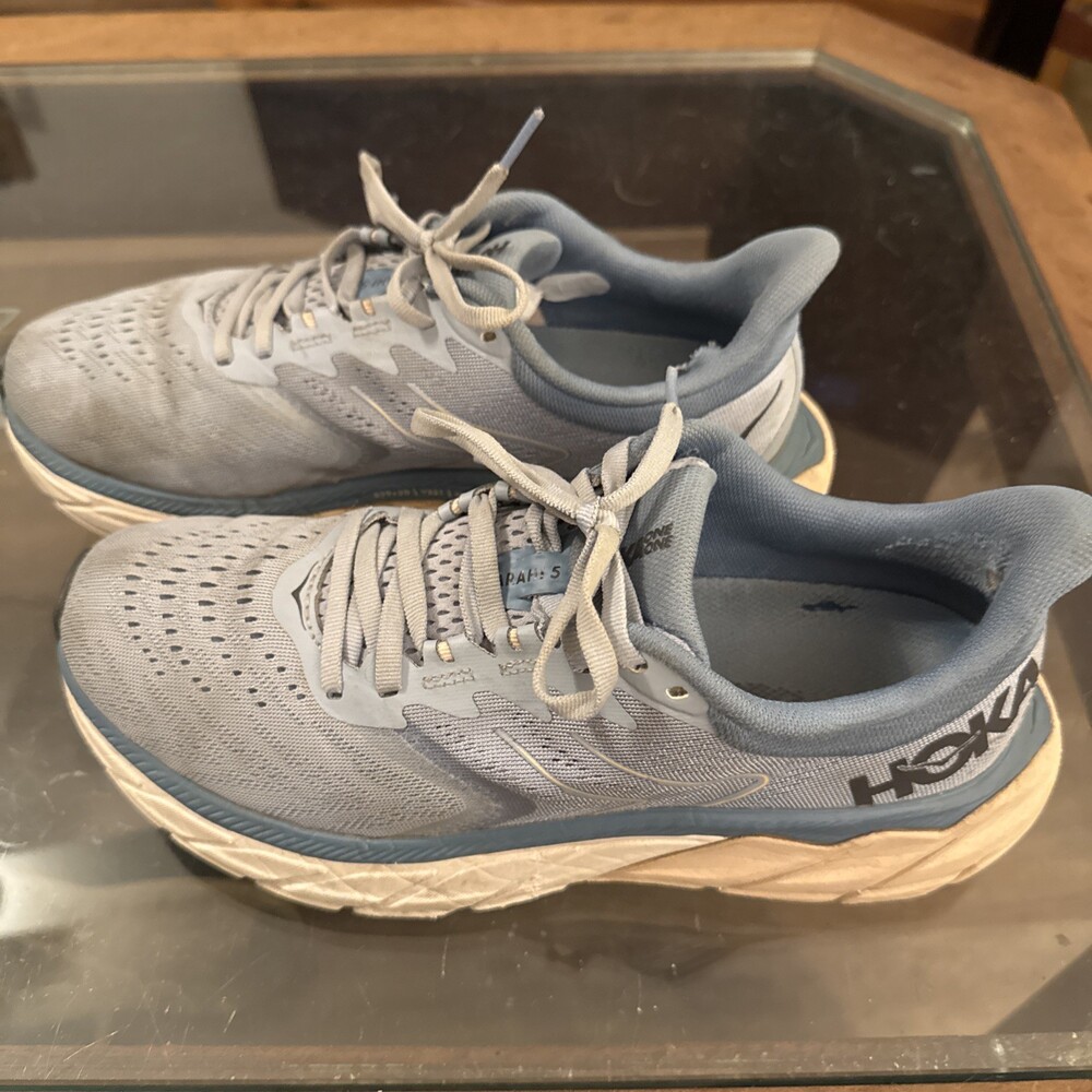 Hoka One One Womens Arahi 5 1115013 BFPB Blue Running Shoes Lace Up Size 8.5 D